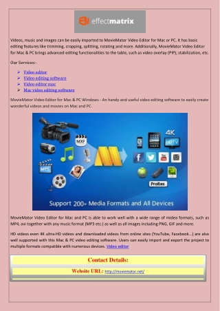 MovieMator Video Editor for Mac PC