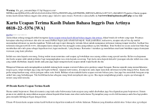 Kartu Ucapan Terima Kasih Dalam Bahasa Inggris Dan Artinya 0818–22–5376[wa]