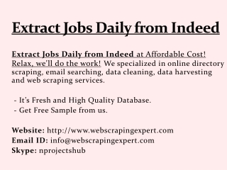 Extract Jobs Daily from Indeed