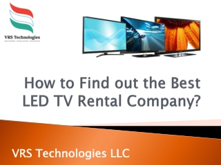 How to Find out the Best LED TV Rental Company?