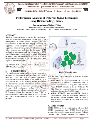 Performance Analysis of Different QAM Techniques Using Rician Fading Channel