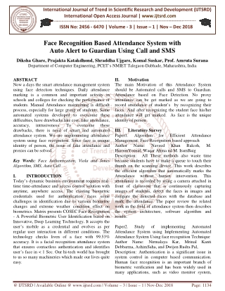 Face Recognition Based Attendance System with Auto Alert to Guardian Using Call and SMS