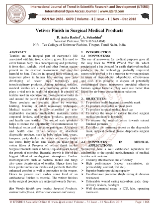 Vetiver Finish in Surgical Medical Products