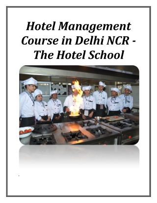 Hotel Management Course in Delhi