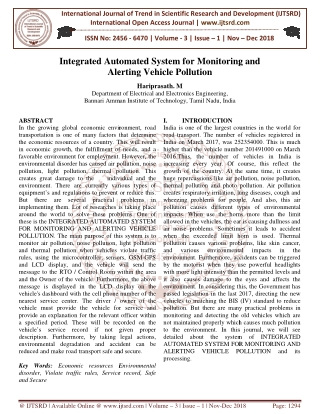 Integrated Automated System for Monitoring and Alerting Vehicle Pollution