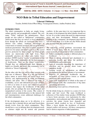 NGO Role in Tribal Education and Empowerment