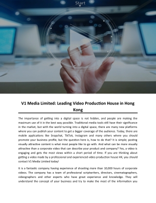 V1 Media Limited: Leading Video Production House in Hong Kong