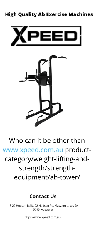 High Quality Ab Exercise Machines- www.xpeed.com.au