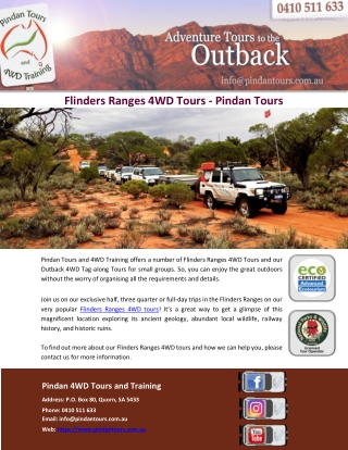 Flinders Ranges 4WD Tours - Pindan Tours