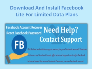 Download and install Facebook Lite for limited data plans