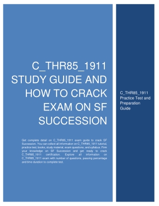 C_THR85_1911 Study Guide and How to Crack Exam on SF Succession