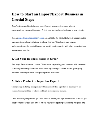 How to Start an Import/Export Business in Crucial Steps