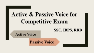 Active & Passive Voice for Government Exams