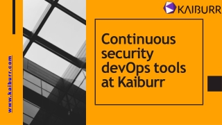 Get best Continuous security at kaiburr