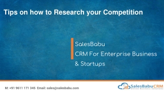 Tips on how to Research your Competitors