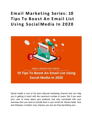 10 Tips To Boost An Email List Using Social Media In 2020