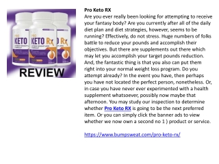 Pro Keto RX - Know How Weight Loss Pills Works?