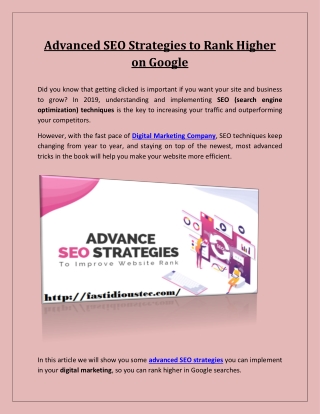 Advanced SEO Strategies to Rank Higher on Google