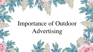 Importance of Outdoor Advertising