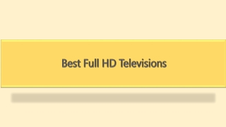 Best Full HD Televisions