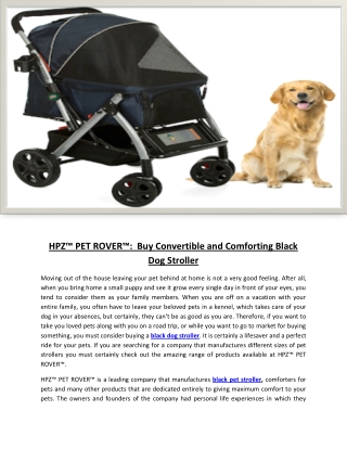 HPZ™ PET ROVER™:  Buy Convertible and Comforting Black Dog Stroller