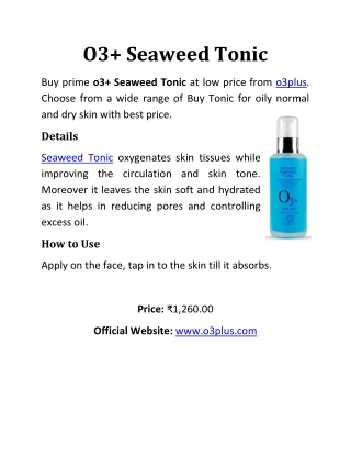 O3  Seaweed Tonic