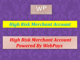 High-Risk Merchant Account offers security to all transactions