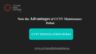 Note the Advantages of CCTV Maintenance Dubai