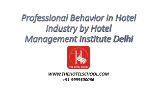 Hotel Management Institute in Delhi