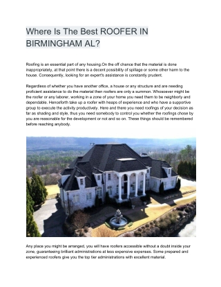 Roofer in Birmingham AL