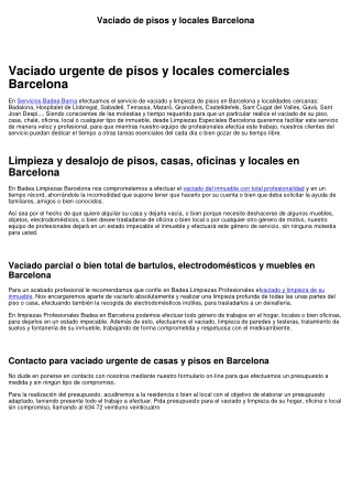 Vaciado de pisos y locales Barcelona