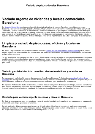 Vaciado de pisos y locales Barcelona