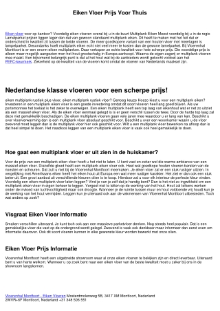 Rustiek Eiken Vloer Info