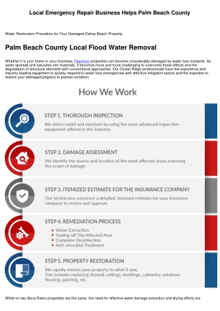 Local Flood Water Removal Business Helps Palm Beach County