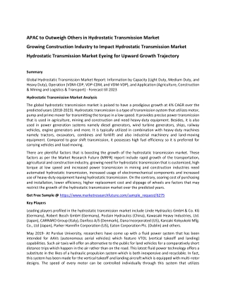 Hydrostatic Transmission Market