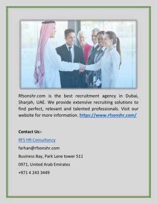 Top Recruitment Agencies in Dubai(rfsonshr.com)