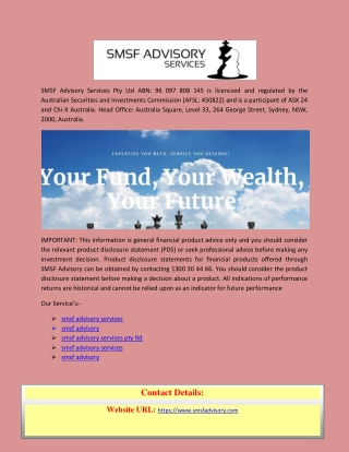 Join for SMSF Advisory Services in Sydney