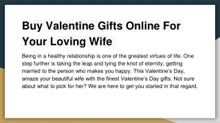 Valentines Gift For Your Wife