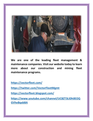 heavy equipment maintenance program - vectorfleet.com