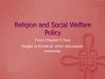 Religion and Social Welfare Policy