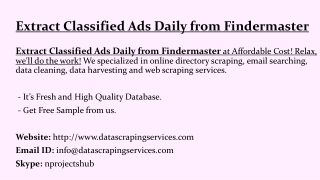 Extract Classified Ads Daily from Findermaster
