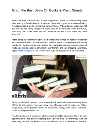 Grab The Best Deals On Books & Music Sheets