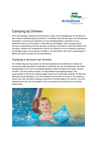 Kampeerdorp de Zandstuve - Camping Ommen