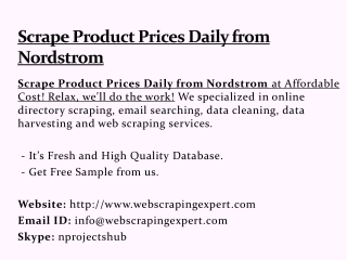 Scrape Product Prices Daily from Nordstrom