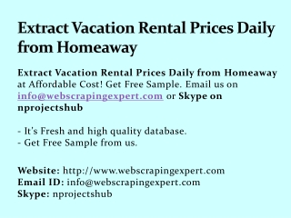 Extract Vacation Rental Prices Daily from Homeaway