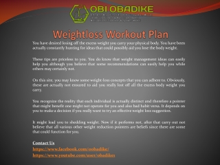 Weightloss Workout Plan