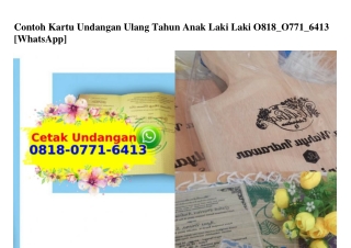 Contoh Kartu Undangan Ulang Tahun Anak Laki Laki 0818 0771 6413[wa]