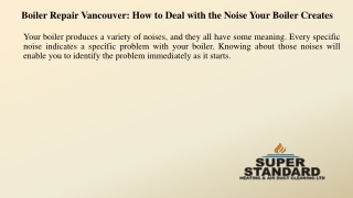 Boiler Repair Vancouver-How to Deal with the Noise Your Boiler Creates