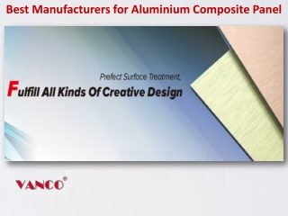 Best Manufacturers for Aluminium Composite Panel