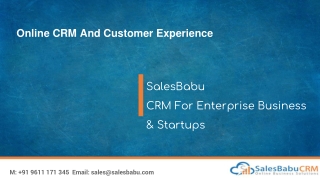 Online CRM And Customer Experience